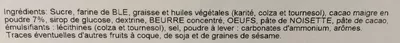 Lista de ingredientes del producto Biscuits sablés fourrage au cacao St Michel 1 kg