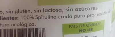 Lista de ingredientes del producto Espirulina En Comprimidos Ecologica Salud Viva Salud Viva 