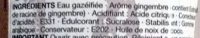 Lista de ingredientes del producto Diet Sparkling Fiery Ginger Beer Marks & Spencer, M&S 