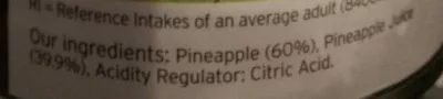 Lista de ingredientes del producto Pineapple slices in juice Sainsbury's 425 g (255 g)