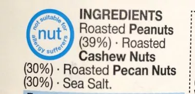 Lista de ingredientes del producto Peanut, Cashew & Pecan Buttee  