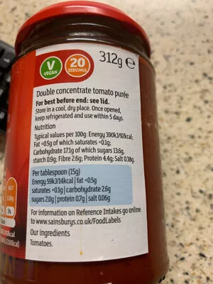 Lista de ingredientes del producto  By Sainsbury's 