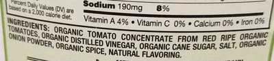 Lista de ingredientes del producto Tomato ketchup, tomato Heinz 32 oz