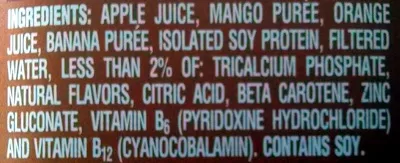 Lista de ingredientes del producto mango protein flavored soy protein shake odwalla 15.2 fl oz (450 ml)