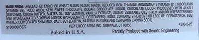 Lista de ingredientes del producto COOKIES AU CHOCOLAT NOIR PEPPERIDGE FARM, MILANO 425 g