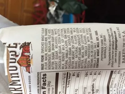 Lista de ingredientes del producto Pepperidge farm cookies chocolate Pepperidge Farm 