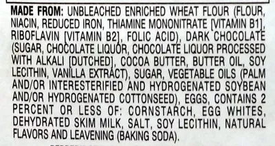 Lista de ingredientes del producto Pepperidge farm cookies milano PEPPERIDGE FARM 170 g