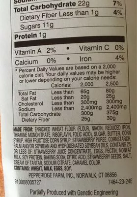 Lista de ingredientes del producto Pepperidge farm cookies PEPPERIDGE FARM 191 g