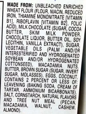 Lista de ingredientes del producto Pepperidge farm cookies milk choc Pepperidge Farm 7.2 oz (204 g)