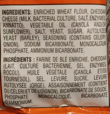 Lista de ingredientes del producto Goldfish cheddar Pepperidge farm 28g