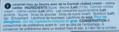 Lista de ingredientes del producto Cornish Clotted Cream Crumbly Fudge Marks & Spencer 135 g