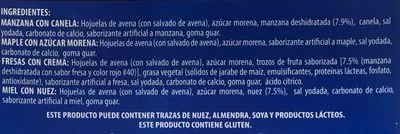 Lista de ingredientes del producto AVENA 1 INSTANTANEA GRANVITA 420 g