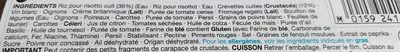 Lista de ingredientes del producto Risotto Aux Crevettes Marks & Spencer, Marks & Spencer Count On Us 350 g e