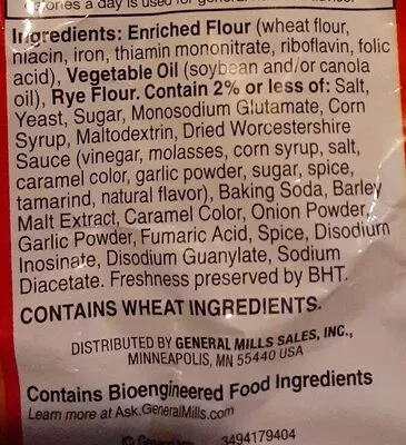 Lista de ingredientes del producto Gardetto's Original Recipe Snack Mix  