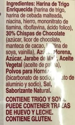 Lista de ingredientes del producto Harina para preparar galletas con chispas de chocolate Betty crocker 496 gr