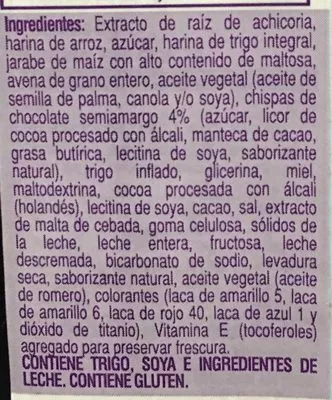 Lista de ingredientes del producto 90 calorie chewy bars Fiber One 116 g