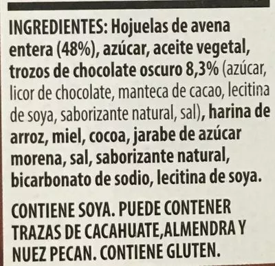 Lista de ingredientes del producto Crujiente Nature Valley 245 g