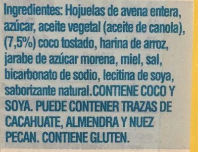 Lista de ingredientes del producto Crunchy Nature Valle 253  g