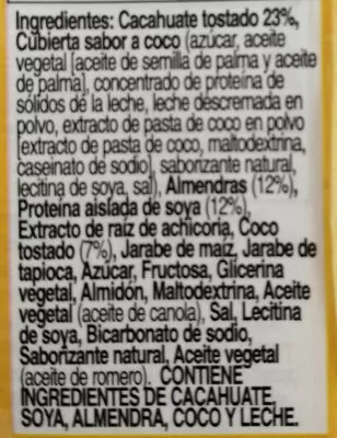 Lista de ingredientes del producto Chewy granola bar Nature Valley 201 g