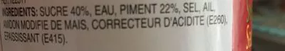 Lista de ingredientes del producto Sauce Sucrée Pimentée Pour Poulet Aroy-D 275 ml