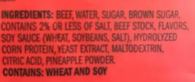 Lista de ingredientes del producto Beef jerky meat snacks Jack Link's 