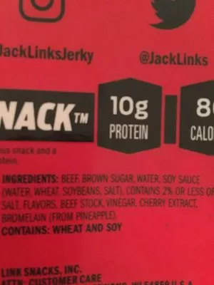 Lista de ingredientes del producto Beef jerky Jack link s 