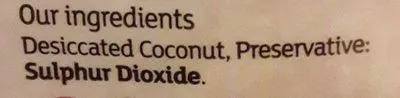 Lista de ingredientes del producto Dessicated coconut Sainsbury's, by sainsbury's 250 g