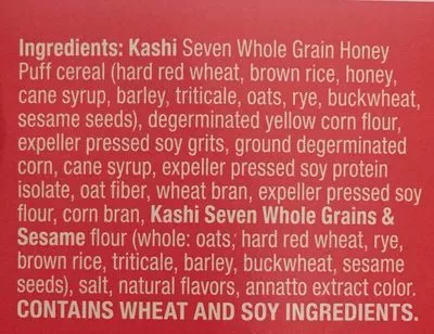 Lista de ingredientes del producto Kashi Golean Cereal 13.1oz Kashi 371 g