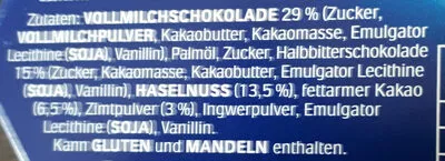 Lista de ingredientes del producto Ferrero Küsschen Winterküsschen Ferrero 186 g e   20 Stück