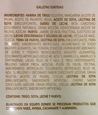 Lista de ingredientes del producto Galletas Splendor Marían 370 g