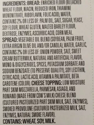 Lista de ingredientes del producto Garlic toast Signature Select 369 g