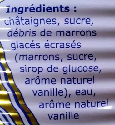 Lista de ingredientes del producto Crème de marrons de l'Ardèche Clément Faugier 992 g