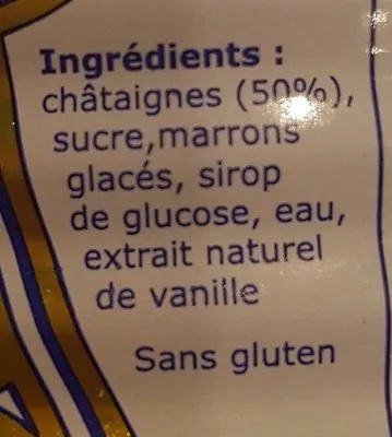 Lista de ingredientes del producto Crème de marron de l'Ardèche Clément Faugier 250 g