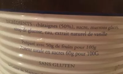 Lista de ingredientes del producto Crème de marron Clément Faugier 5kg