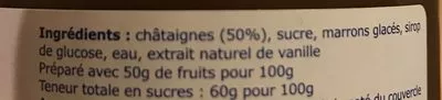 Lista de ingredientes del producto Crème de marrons de l’Ardèche Clément Faugier 