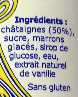 Lista de ingredientes del producto Crème de marrons de l'Ardèche Clément Faugier 100 g