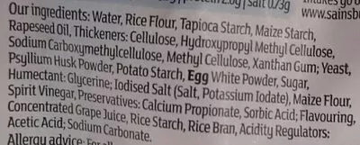 Lista de ingredientes del producto 4 White round rolls Sainsbury's 280 g