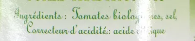 Lista de ingredientes del producto Purée Tradition Bio Del Monte 350 g