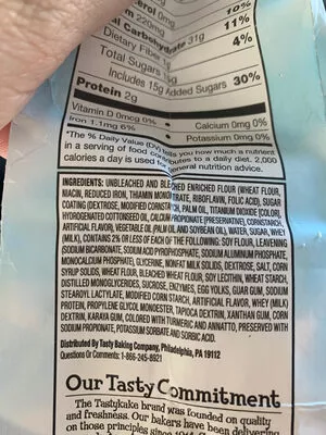 Lista de ingredientes del producto Tastykake, mini donuts, powdered sugar Tastykake,   Tasty Baking Company 