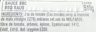 Lista de ingredientes del producto Hunt's BBQ Original Barbecue Sauce (18 Oz)  