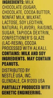 Lista de ingredientes del producto Milk chocolate made with real fruit Nestlé 99,2 g