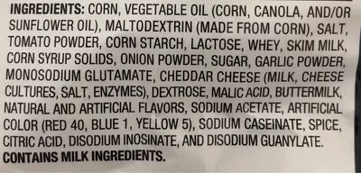 Lista de ingredientes del producto Cool Ranch Doritos 50 g