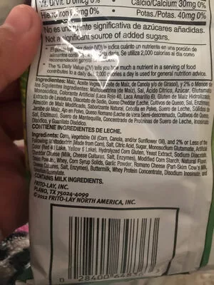 Lista de ingredientes del producto  Doritos,  Sabritas 