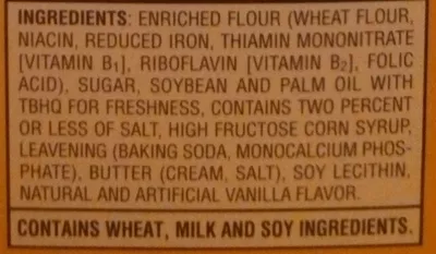 Lista de ingredientes del producto Wafers Keebler 330 g