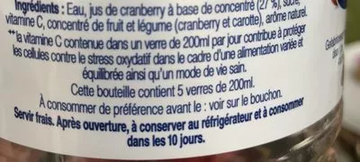 Lista de ingredientes del producto Cranberry Classic Ocean Spray 1 l