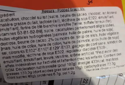 Lista de ingredientes del producto Snack mix Reese's 8 oz