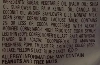 Lista de ingredientes del producto Hershey Cookie'n'creme Drop Bag Hershey’s 8 oz