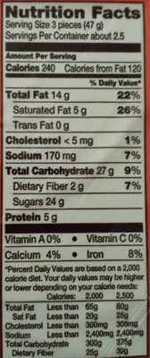 Lista de ingredientes del producto Peanut butter cups Reese s, Reese's 124g (6 Cups)