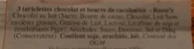 Lista de ingredientes del producto 'Reese''s Cups 3pieces Beurre De Cacahuètes' Hershey's, Reeses 51 g (3 cups)