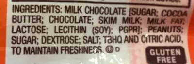 Lista de ingredientes del producto Milk chocolate miniature peanut butter cups Reese's 